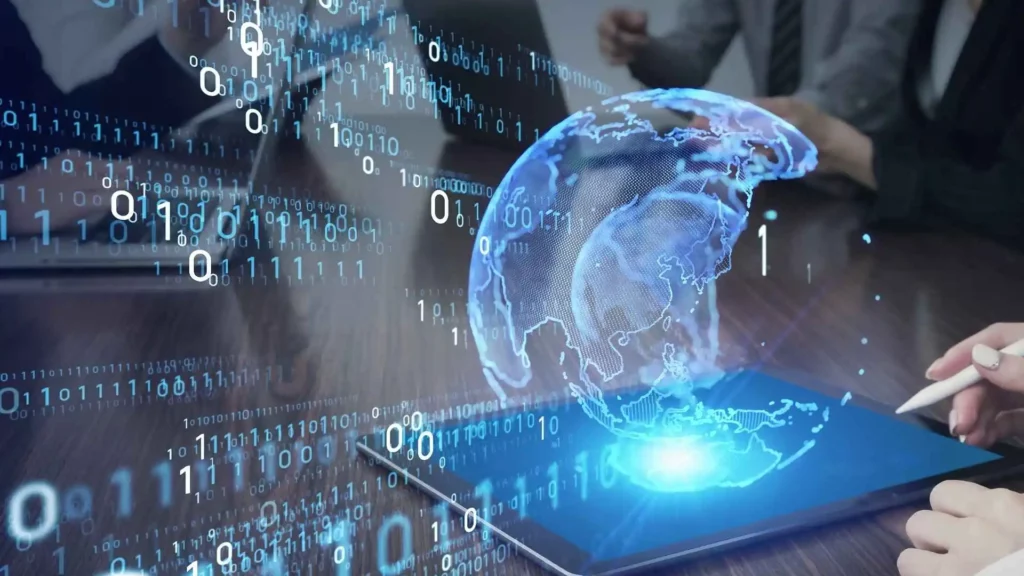 Transformação digital representada por tecnologia, processos e pessoas integrados.